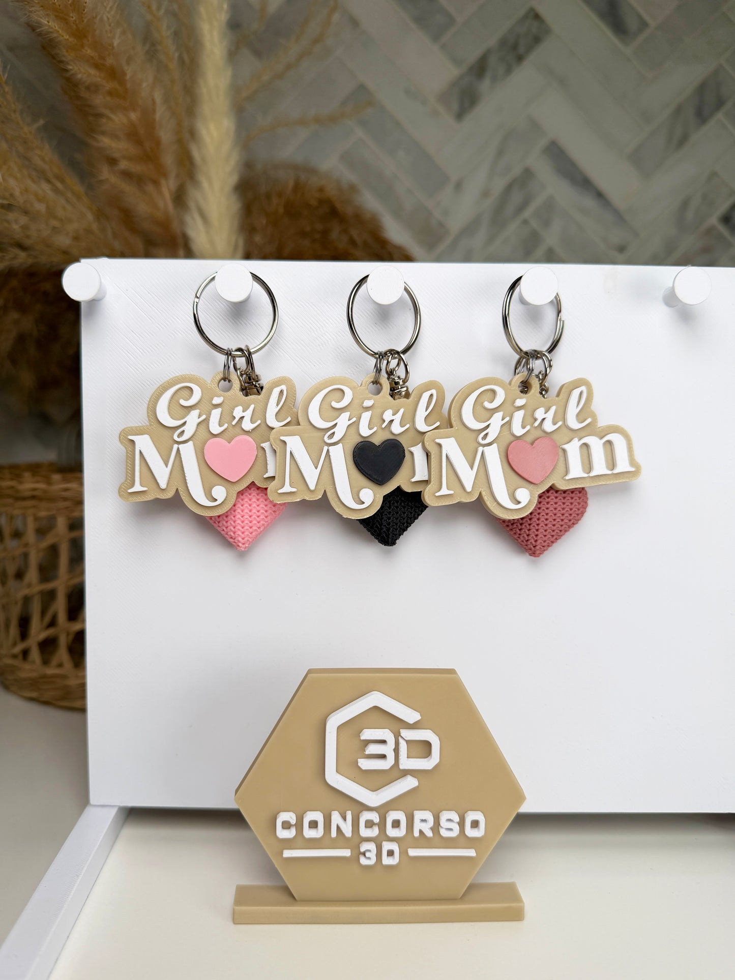 Girl Mom Heart Keychain - Free US Shipping