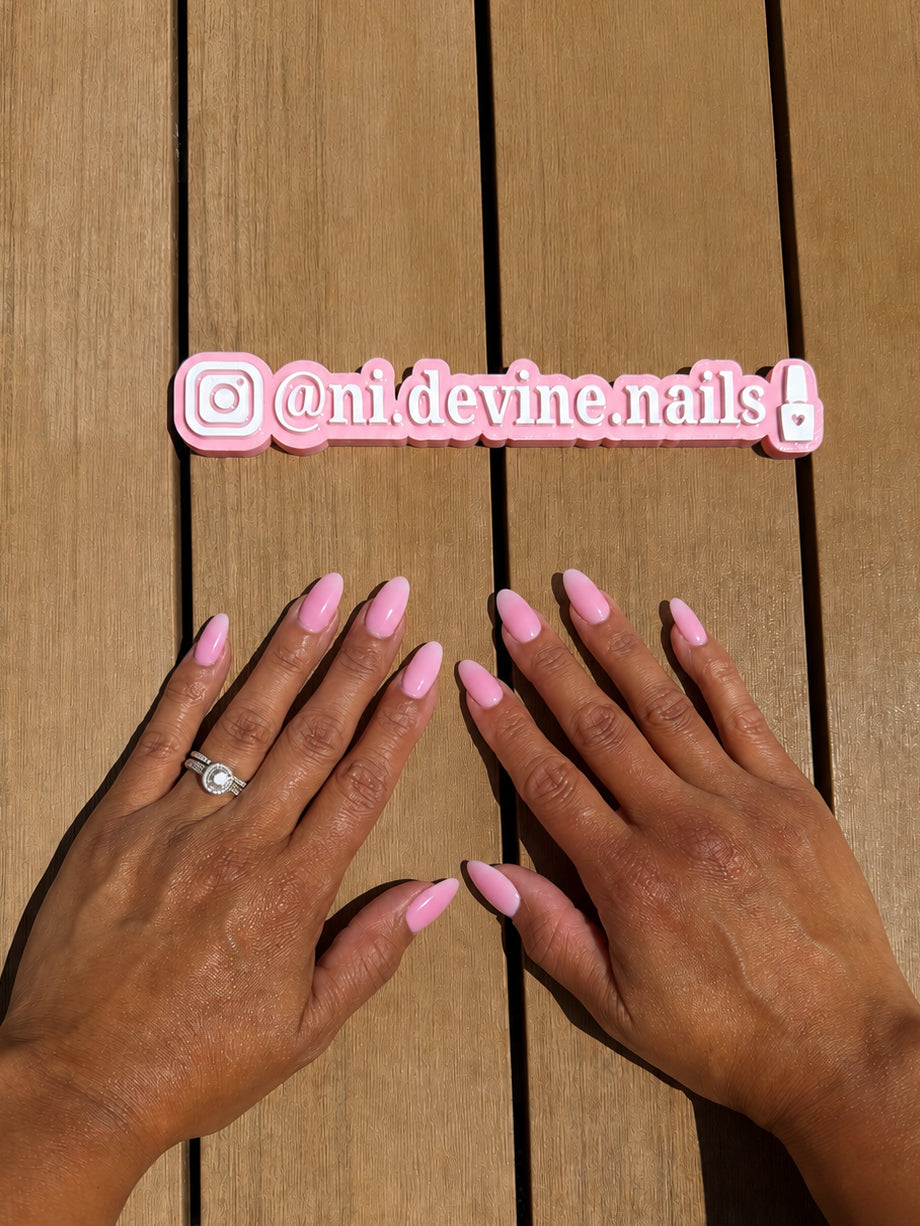 Flat Social Media Nameplate - Two Social Buttons - 8 Inch