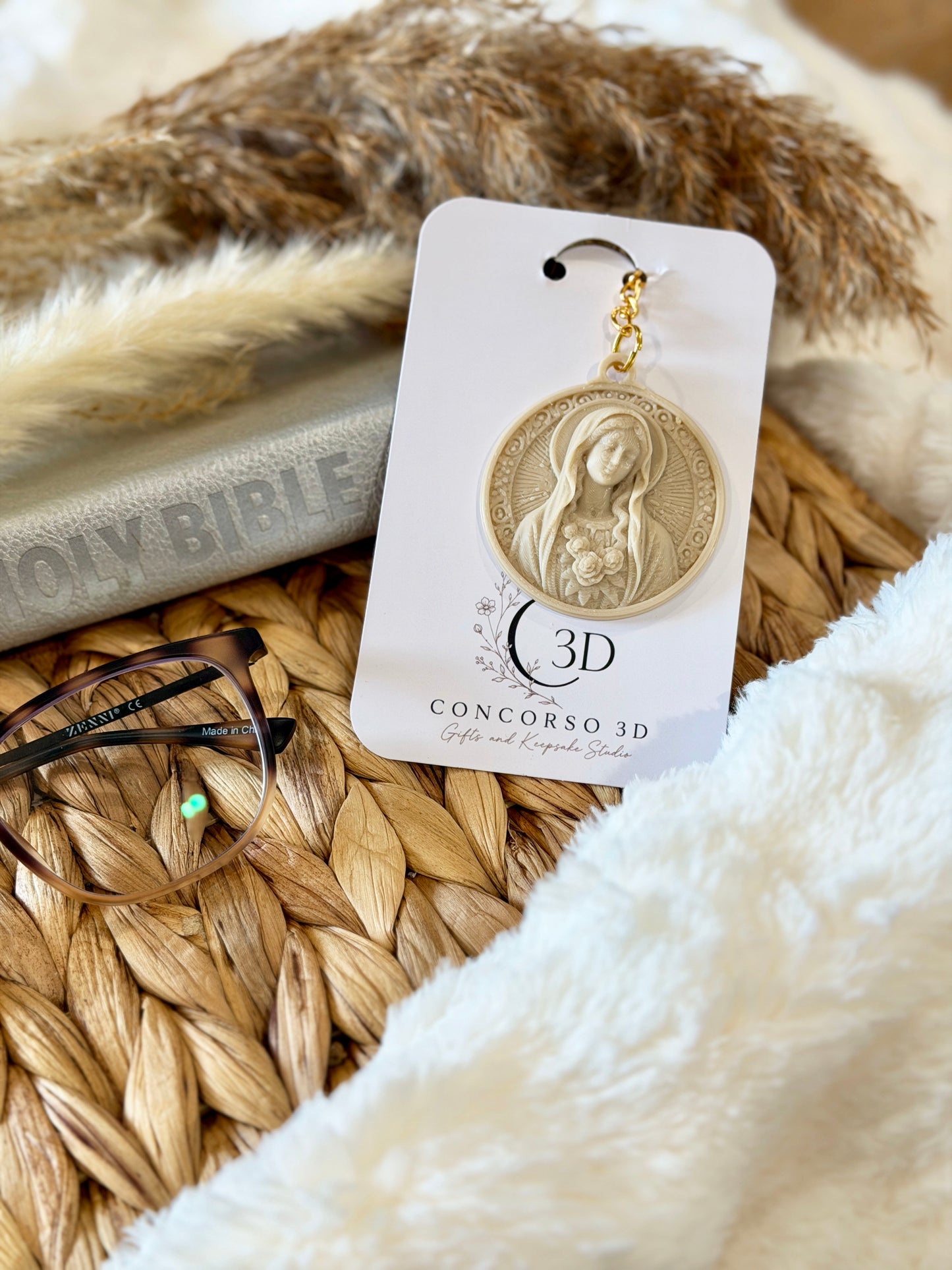 Sacred Medallion Keychain - Stone Filament Edition - Free US Shipping