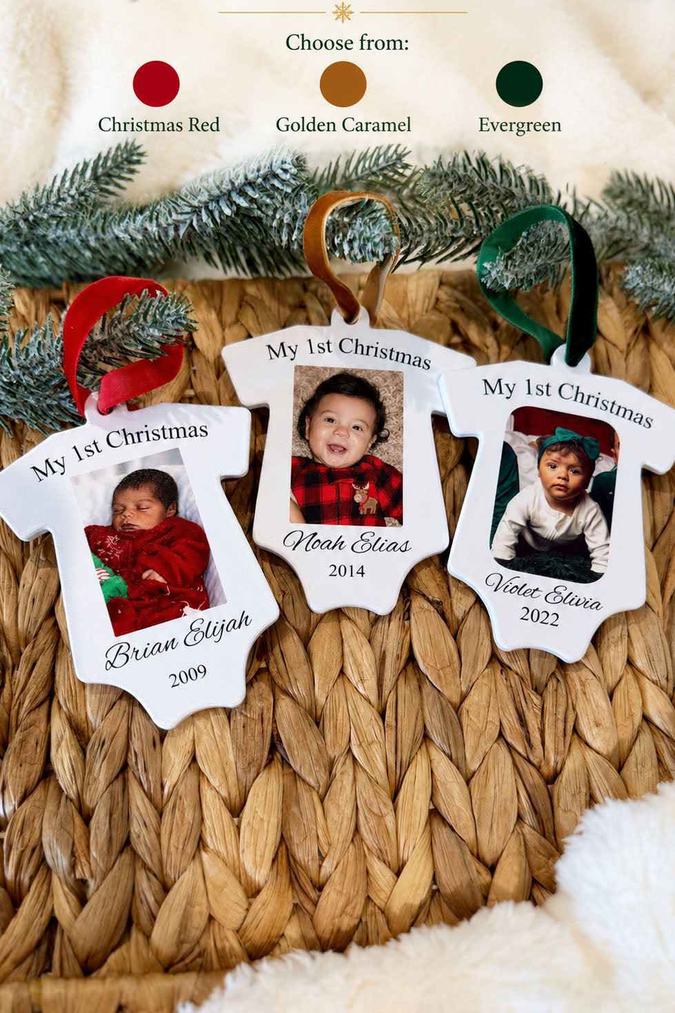 My 1st Christmas Onesie Photo Ornament