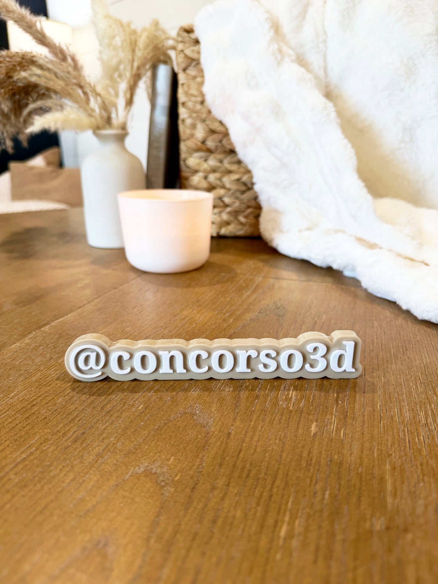 Flat Social Media Name Plate - No Social Icon - 6.5 Inch