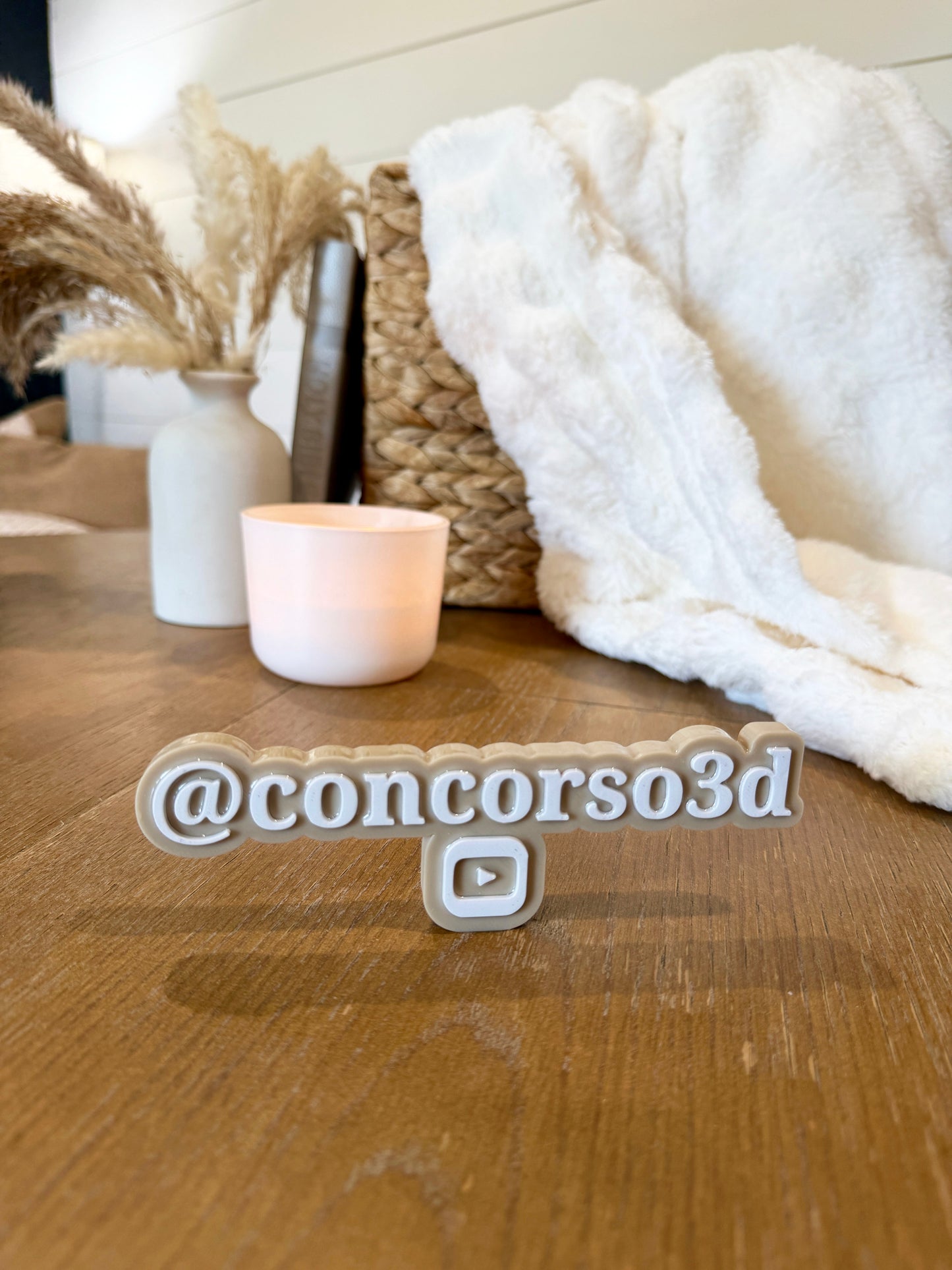 Flat Social Media Name Plate - One Social Icon - 6.5 Inch