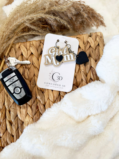 Girl Mom Heart Keychain - Free US Shipping
