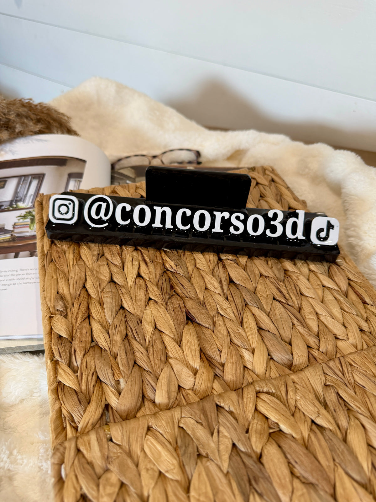 Business Card Holder Nameplate - Two Icons