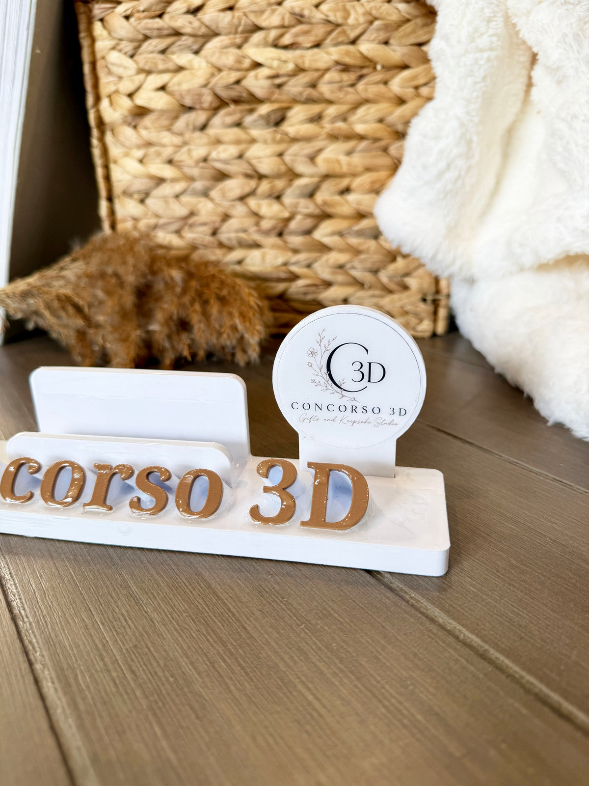Business Card Holder Nameplate - Custom Logo