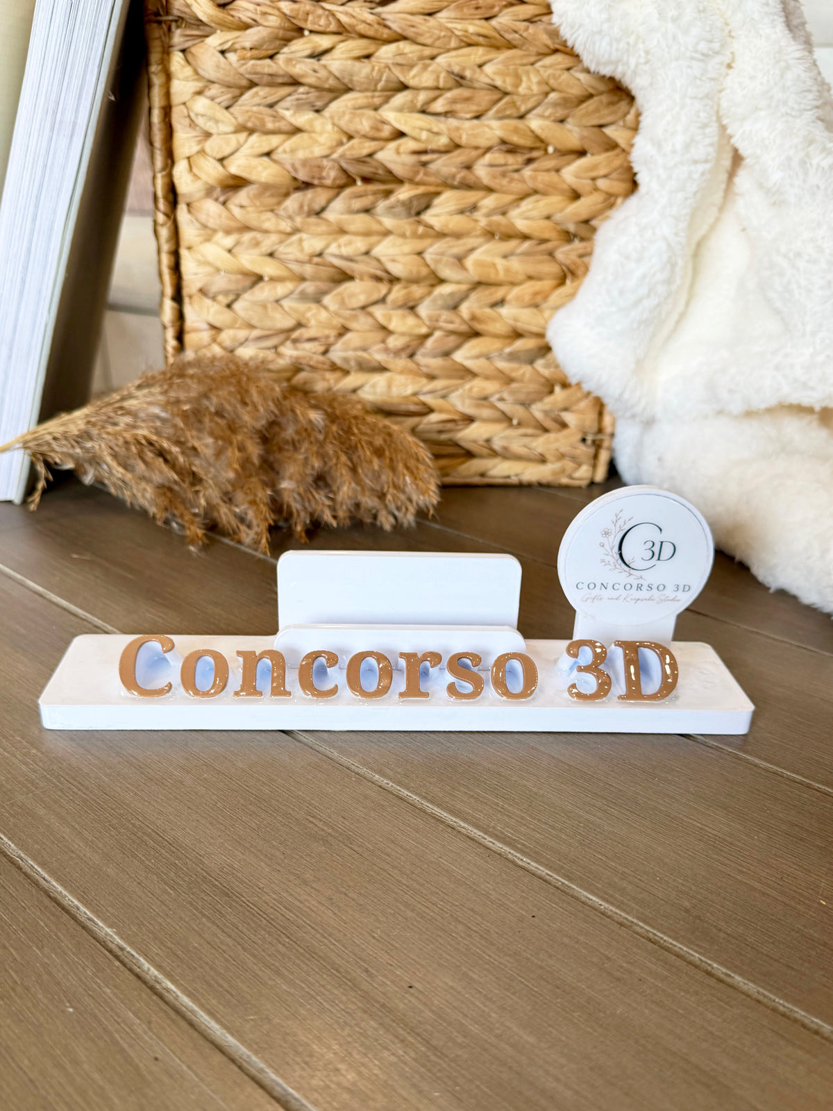 Business Card Holder Nameplate - Custom Logo