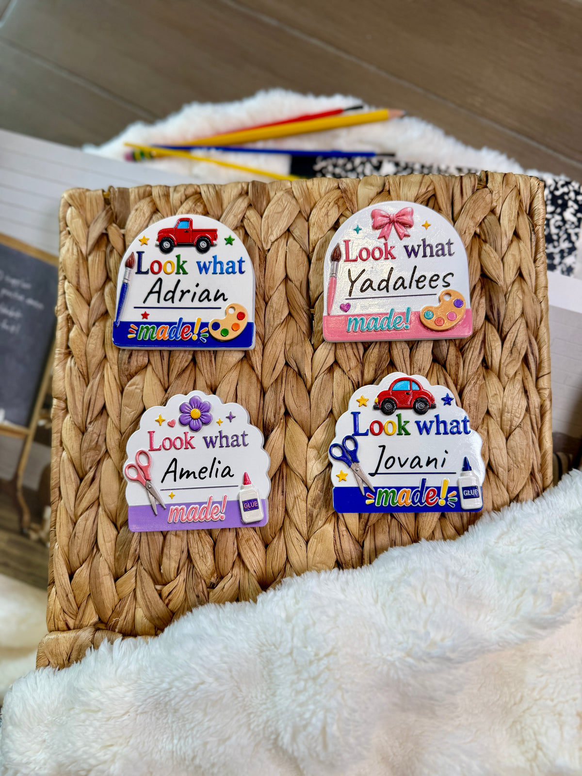 Look What I Made Personalized Textured Magnets