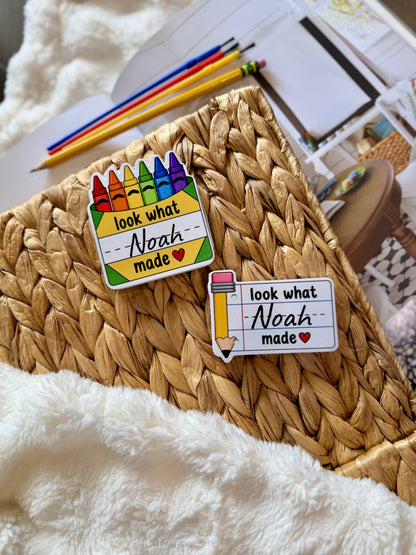 Look What I Made Personalized School Supplies Magnets