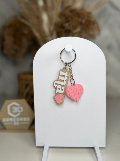 Mom/Grandma Heart Keychain - Free US Shipping