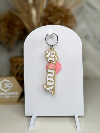 Mom/Grandma Heart Keychain - Free US Shipping