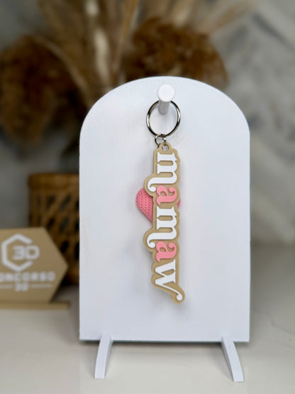 Mom/Grandma Heart Keychain - Free US Shipping