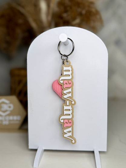 Mom/Grandma Heart Keychain - Free US Shipping