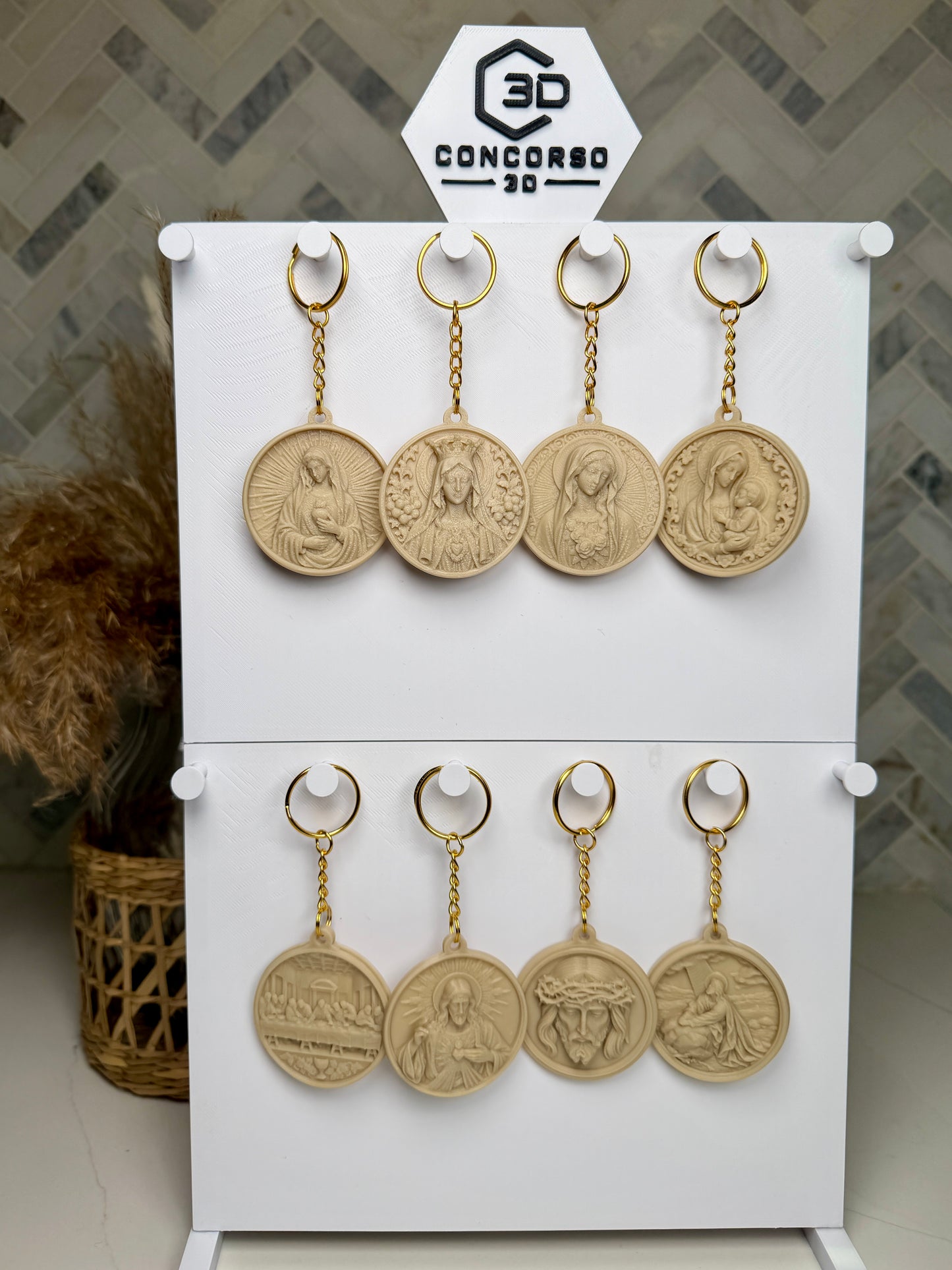 Sacred Medallion Keychain  - Stone Filament Edition - Free US Shipping