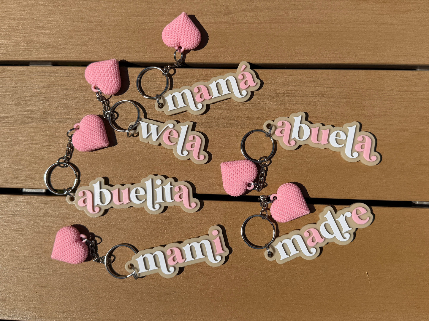 Mami / Abuela Heart Keychain - Free US Shipping