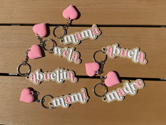 Mami / Abuela Heart Keychain - Free US Shipping