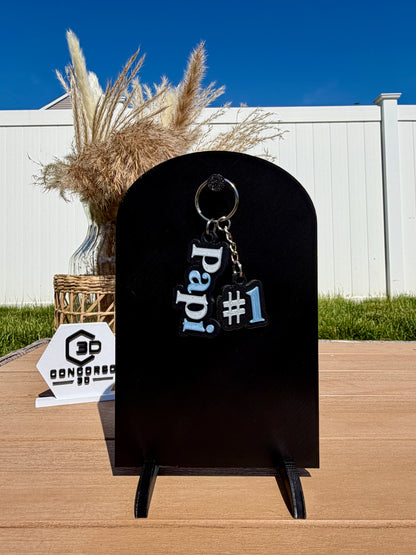 #1 Papi / Abuelo Keychain - Free US Shipping
