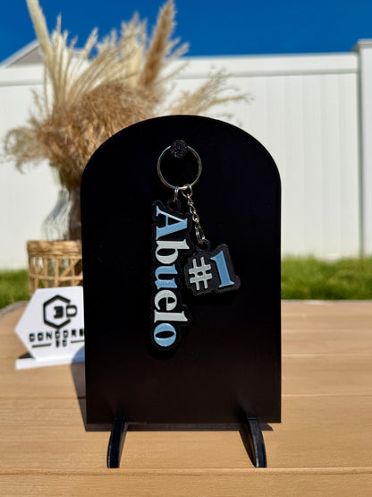 #1 Papi / Abuelo Keychain - Free US Shipping