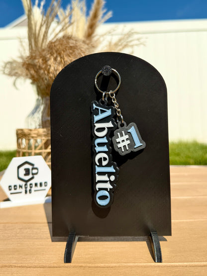#1 Papi / Abuelo Keychain - Free US Shipping