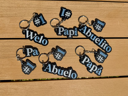#1 Papi / Abuelo Keychain - Free US Shipping