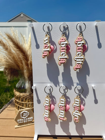 Mami / Abuela Heart Keychain - Free US Shipping