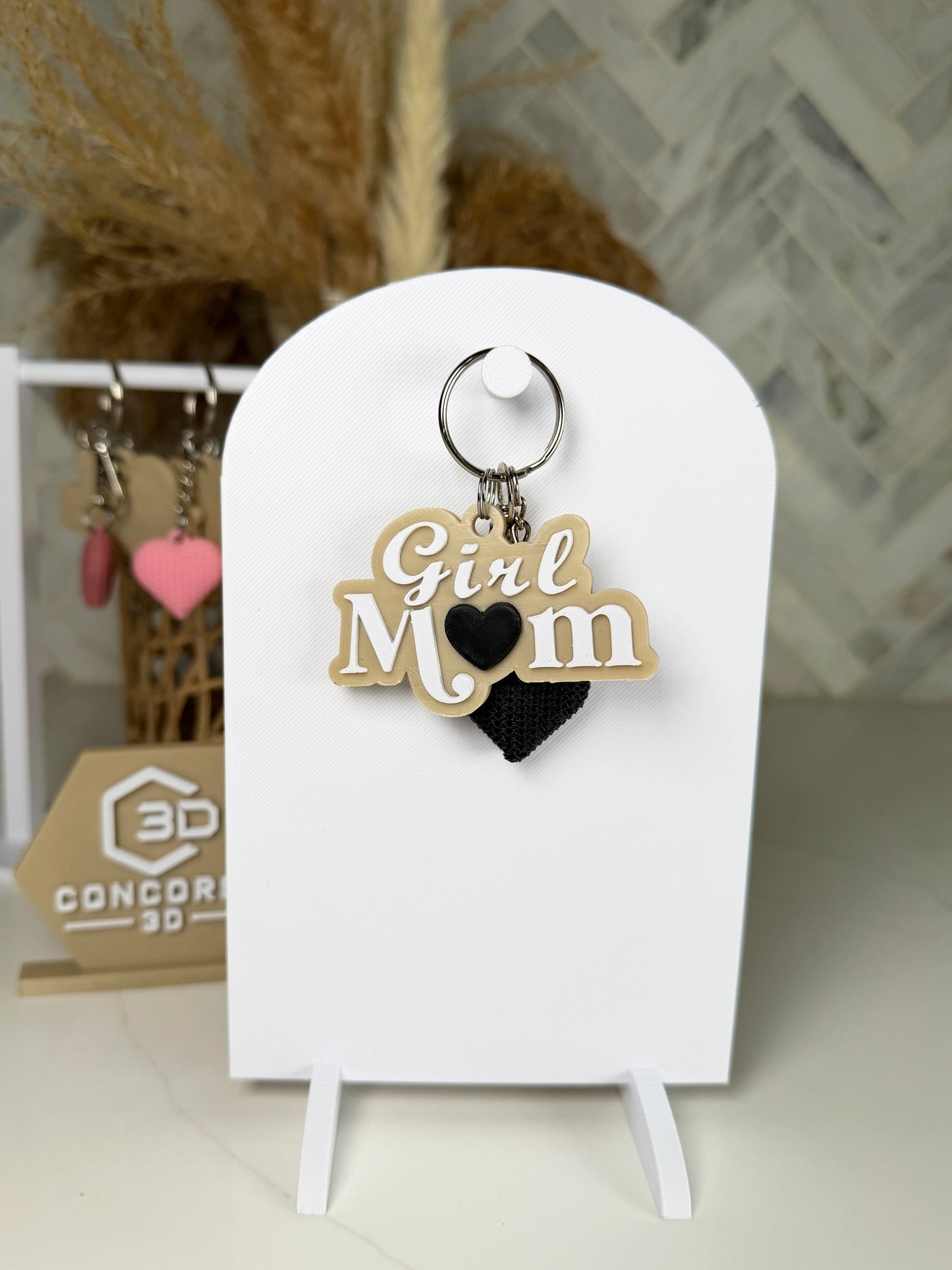 Girl Mom Heart Keychain - Free US Shipping