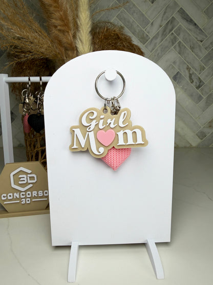 Girl Mom Heart Keychain - Free US Shipping
