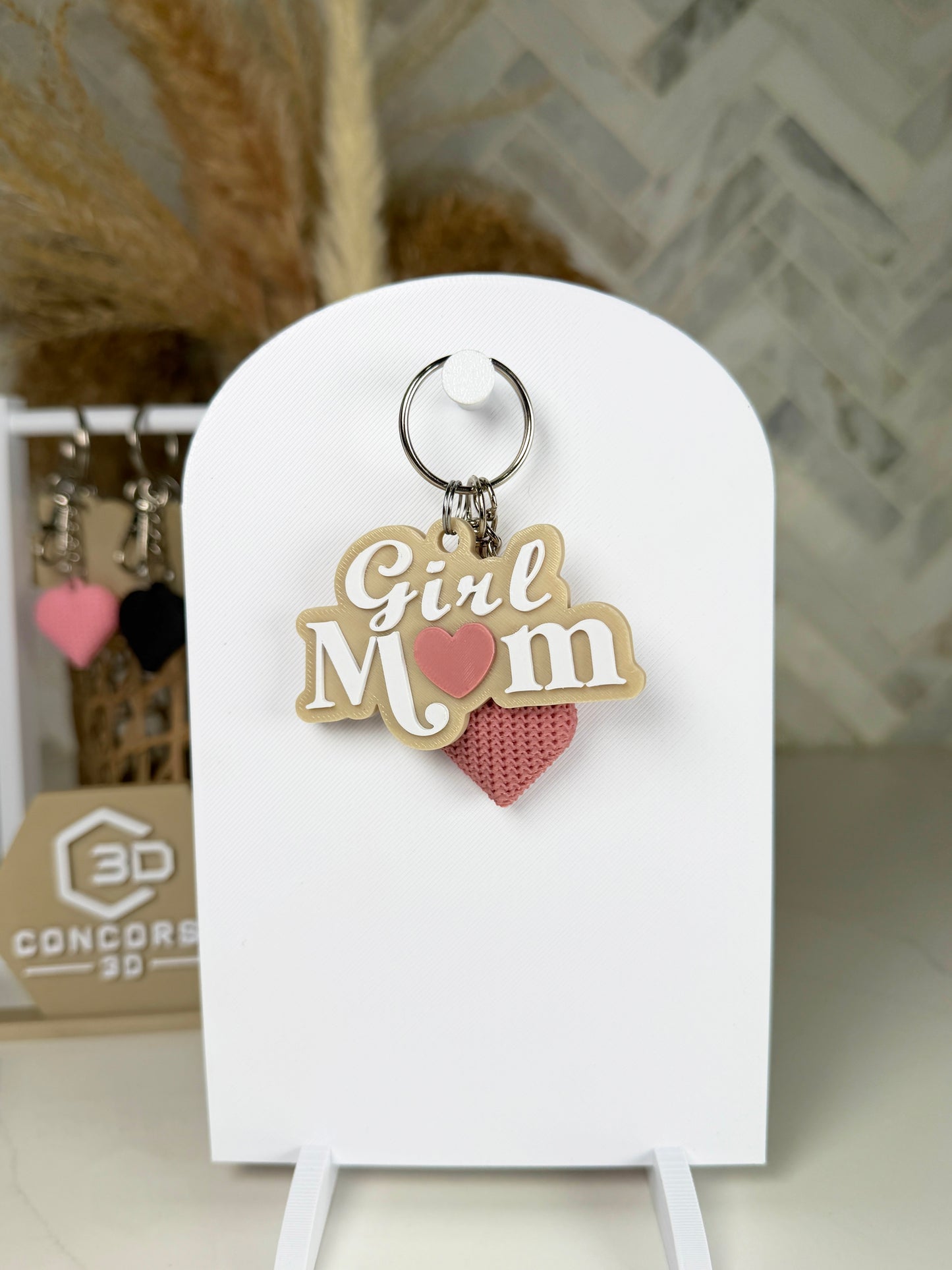 Girl Mom Heart Keychain - Free US Shipping