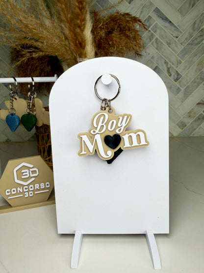 Boy Mom Heart Keychain - Free US Shipping
