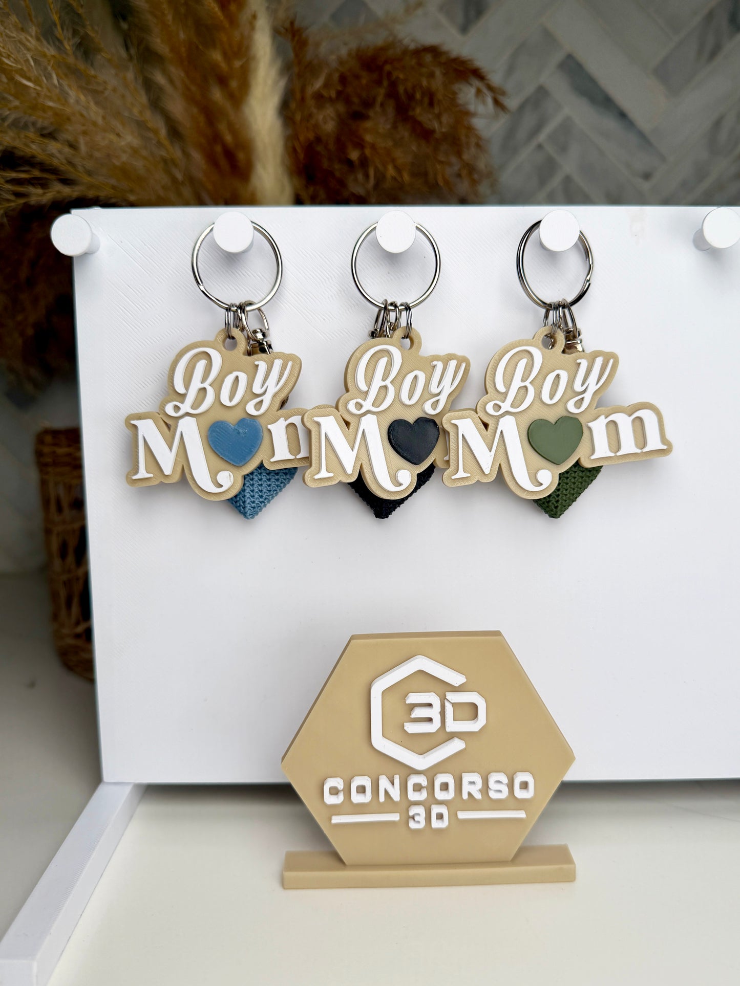 Boy Mom Heart Keychain - Free US Shipping
