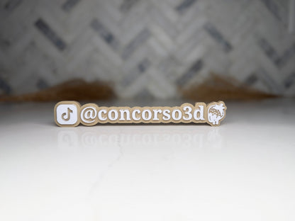 Flat Social Media Name Plate - Two Social Buttons - 8 Inch