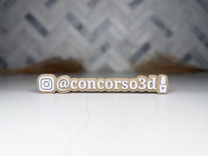 Flat Social Media Name Plate - Two Social Buttons - 8 Inch
