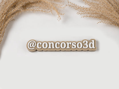 Flat Social Media Name Plate - No Social Icon - 6.5 Inch