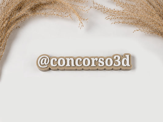 Flat Social Media Name Plate - No Social Icon - 6.5 Inch
