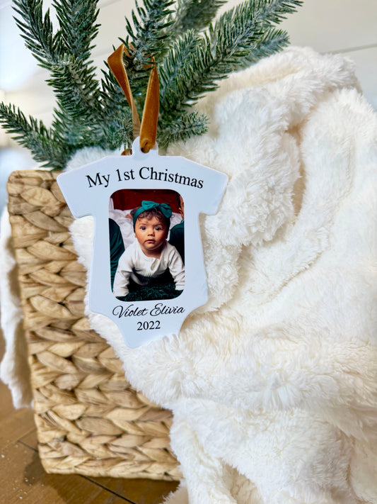 My 1st Christmas Onesie Photo Ornament