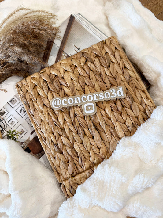 Flat Social Media Name Plate - One Social Icon - 6.5 Inch
