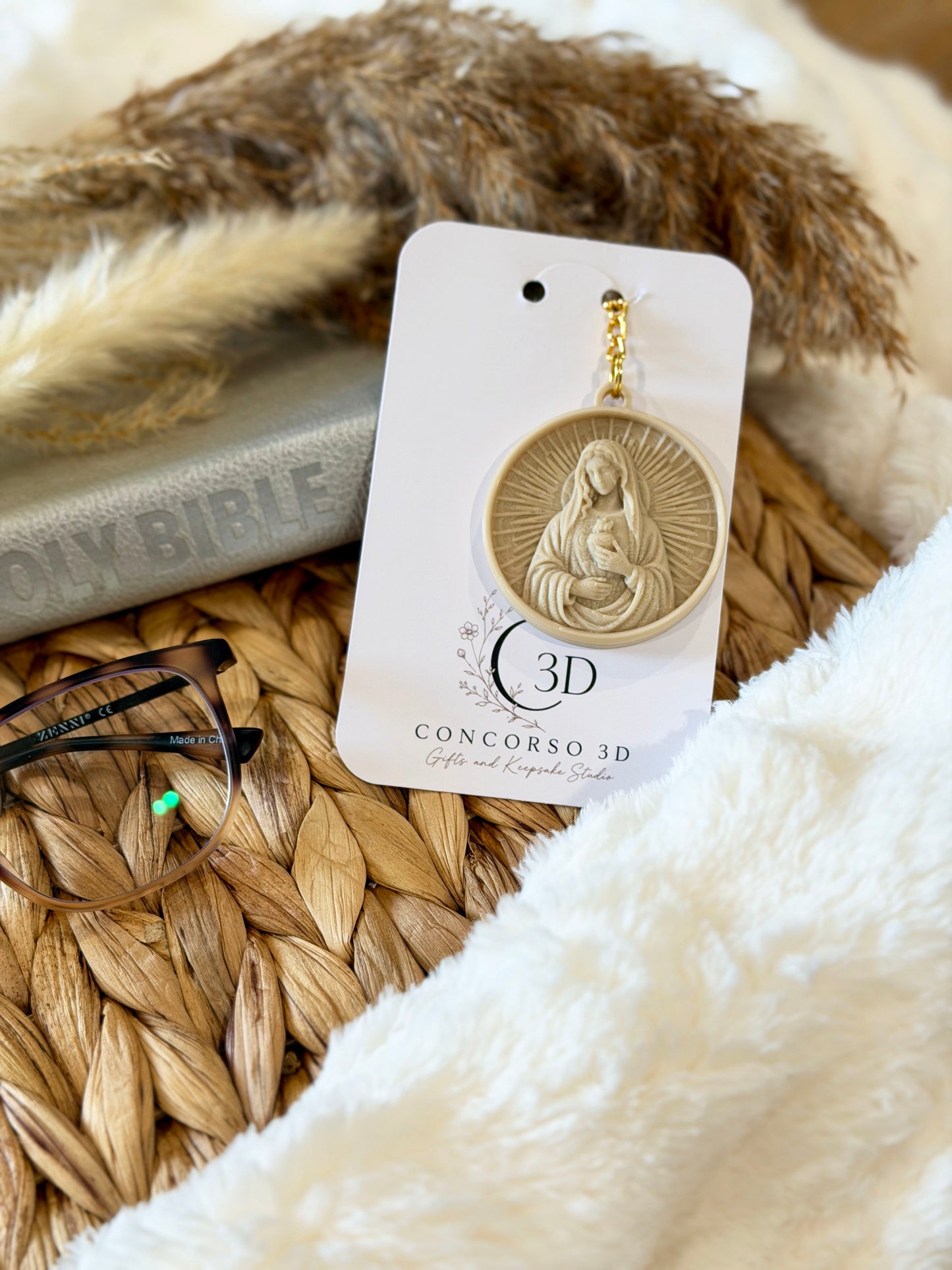 Sacred Medallion Keychain  - Stone Filament Edition - Free US Shipping