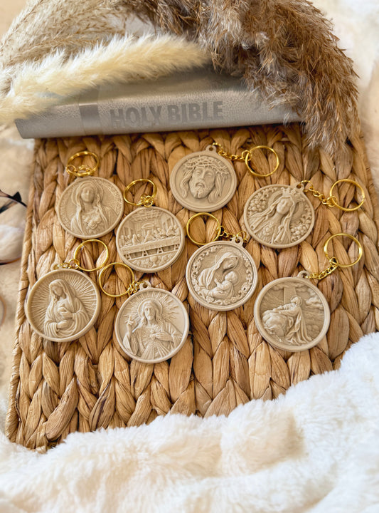 Sacred Medallion Keychain  - Stone Filament Edition - Free US Shipping