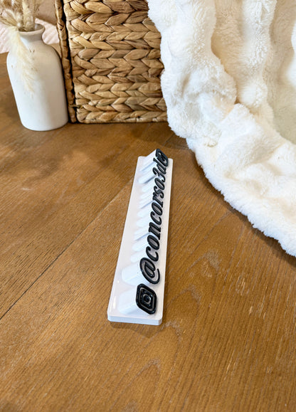 Slanted Social Media Name Plate - Two Icons - 10 Inches