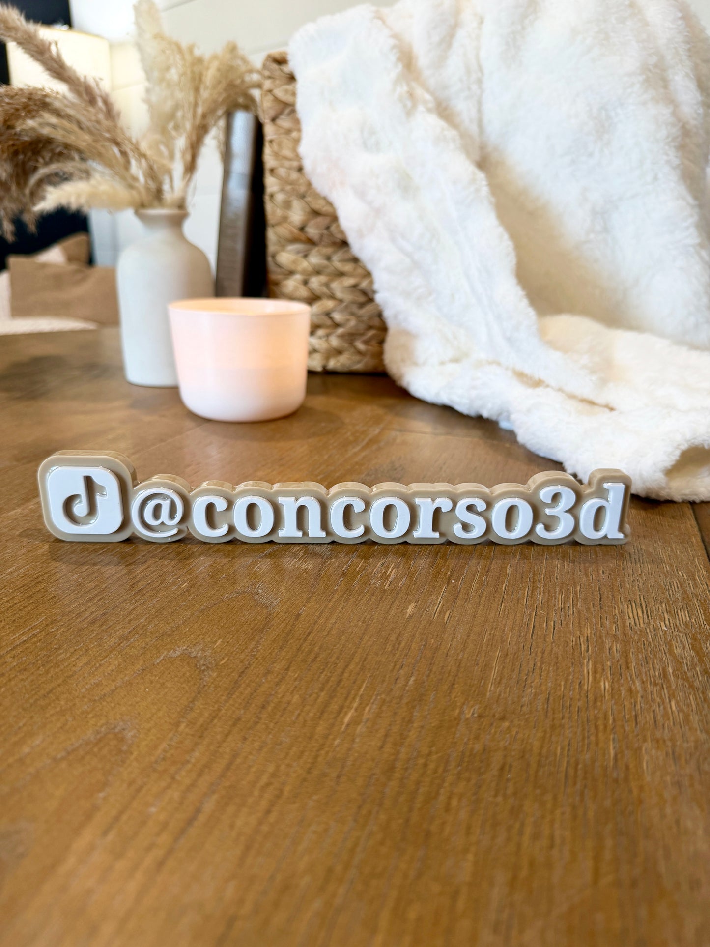 Flat Social Media Name Plate - One Social Icon - 10 Inch